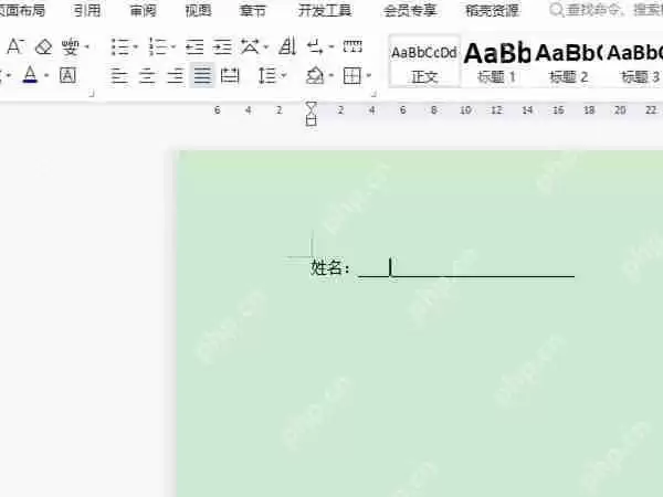 wps空白下划线怎么添加