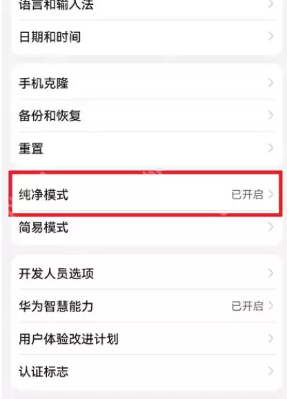 荣耀手机纯净模式在哪关