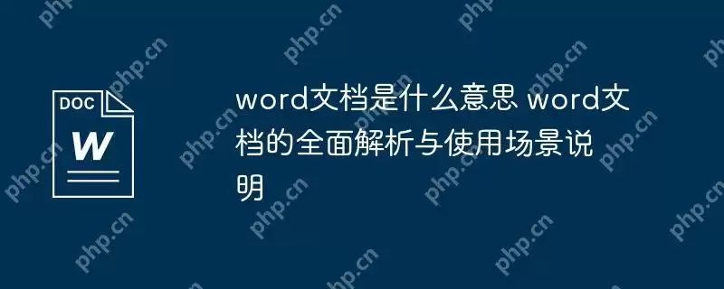 word文档是什么意思 word文档的全面解析与使用场景说明
