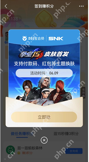 支付宝拳皇15付款码皮肤怎么获得