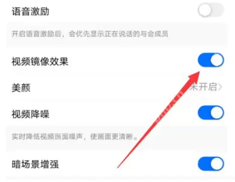 钉钉视频镜像怎么调整