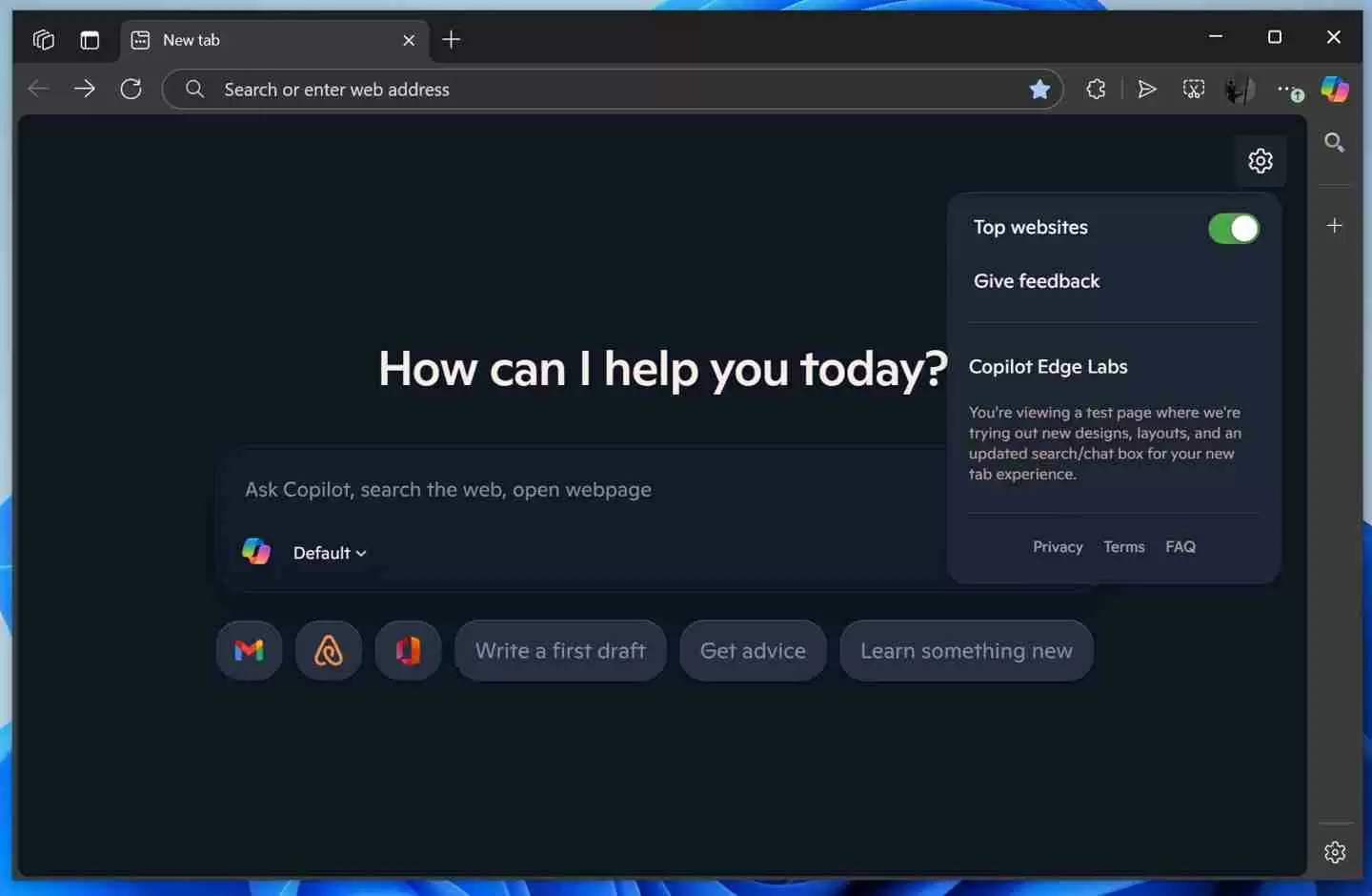 微软改造 Edge 浏览器新标签页：深度集成 Copilot AI