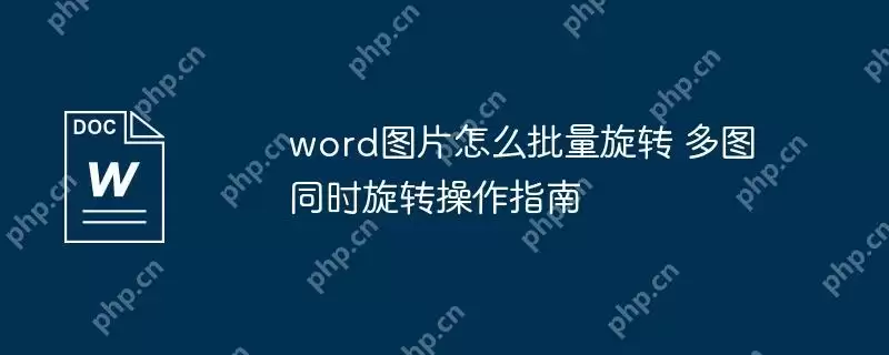 word图片怎么批量旋转 多图同时旋转操作指南