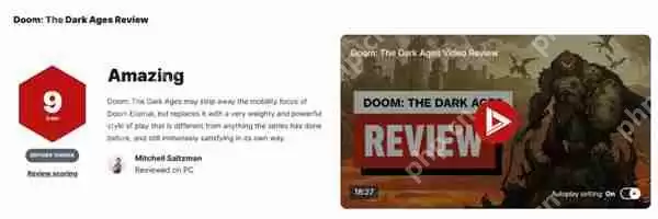 《毁灭战士：黑暗时代》IGN 9分 全球解锁时间公布