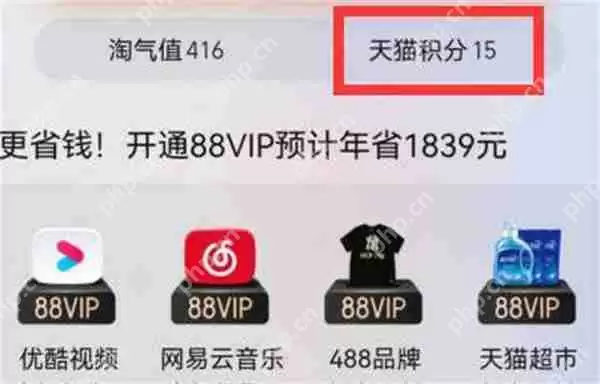 淘宝怎么查看天猫积分