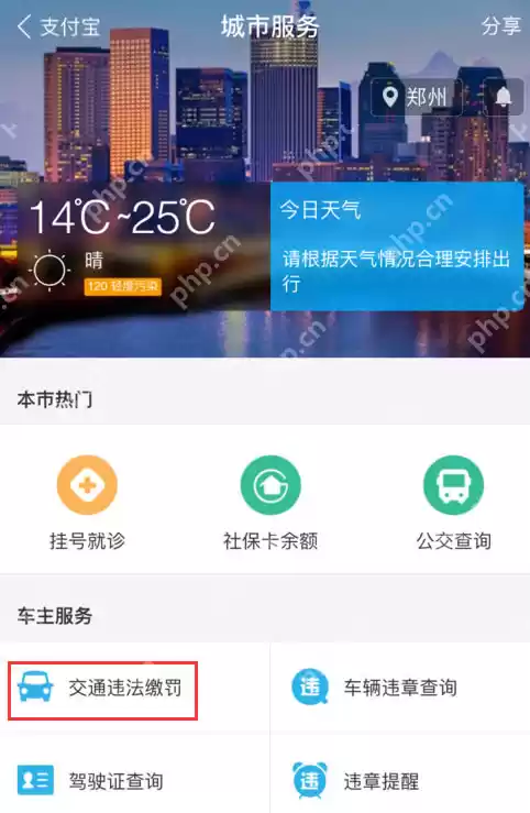 支付宝APP怎么缴纳交通违章罚款？缴纳交通违章罚款的步骤一览