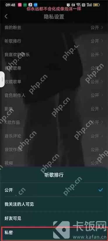 酷狗音乐听歌排行榜怎么隐藏