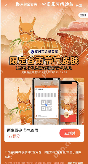 支付宝限定节气皮肤怎么获得