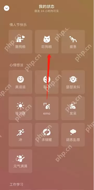 微信吃狗粮状态怎么设置