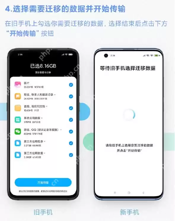 关于小米换机功能的使用介绍，请看官方说明