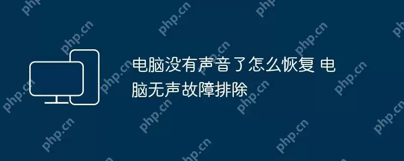 电脑没有声音了怎么恢复 电脑无声故障排除