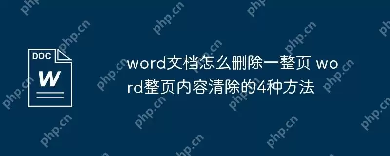word文档怎么删除一整页 word整页内容清除的4种方法
