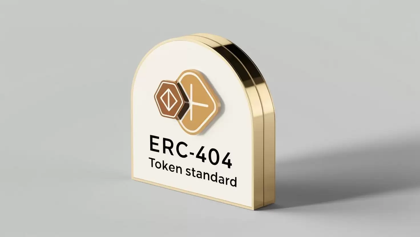 3D ERC-404 token standard with blockchain and smart contract icons in a light style, no more element, no word.webp