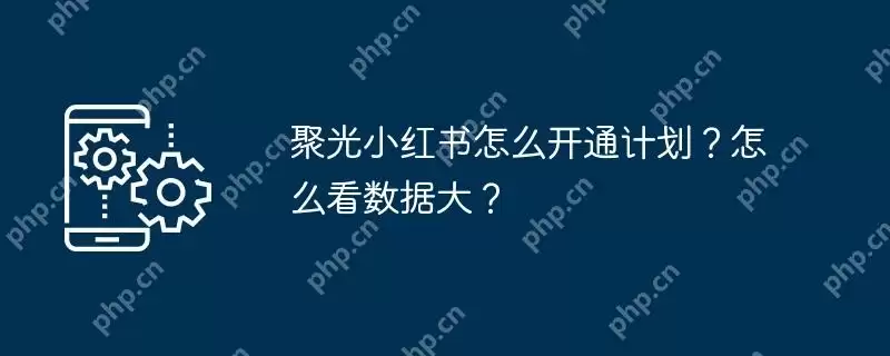聚光小红书怎么开通计划?怎么看数据大?
