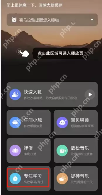 喜马拉雅fm专注学习模式怎么开启