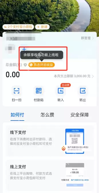 支付宝小荷包余额享收益功能怎么开启