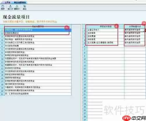 财务王现金流量设置方法