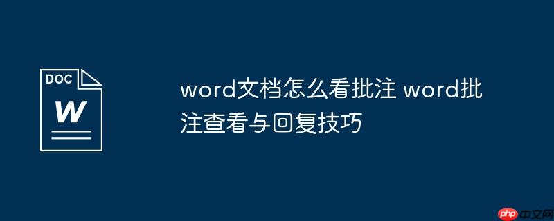 word文档怎么看批注 word批注查看与回复技巧