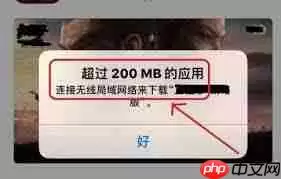 苹果手机如何用流量下载超过200M应用