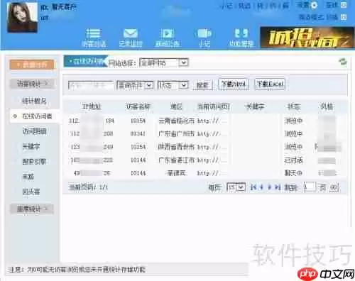客服系统中访客数据的查看方法