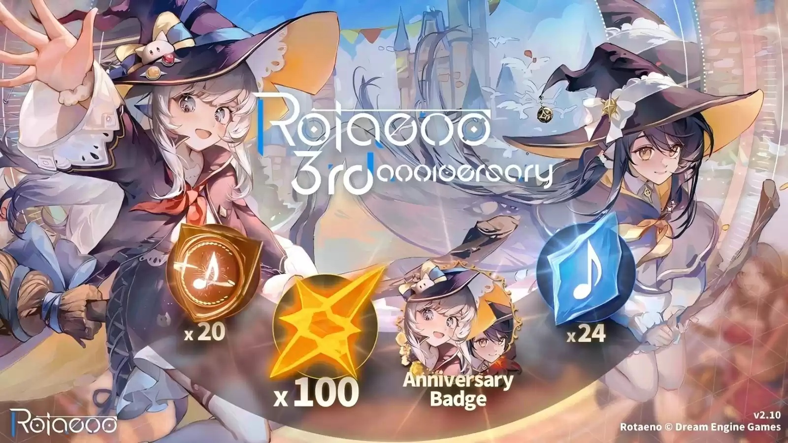 《旋转音律》开启三周年庆典,本体免费下载,新曲、新活动领到手软!