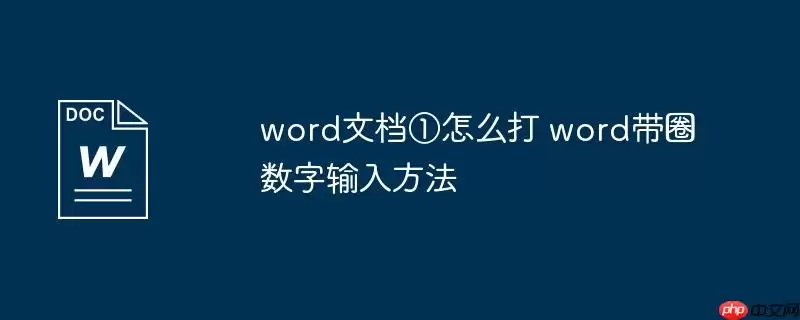 word文档①怎么打 word带圈数字输入方法