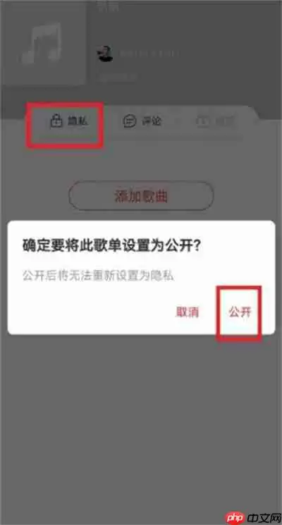 网易云音乐创建的歌单怎么公开