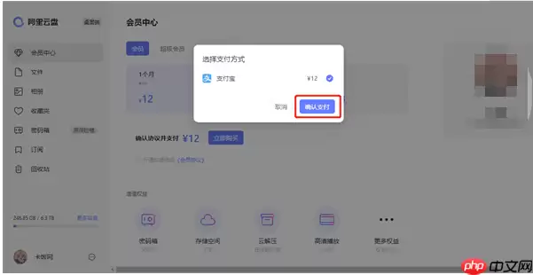 阿里云盘会员怎么购买