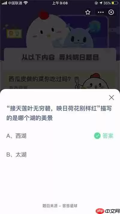 接天莲叶无穷碧映日荷花别样红描写的是哪个湖