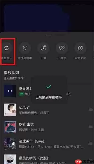 汽水音乐怎么开启单曲循环功能