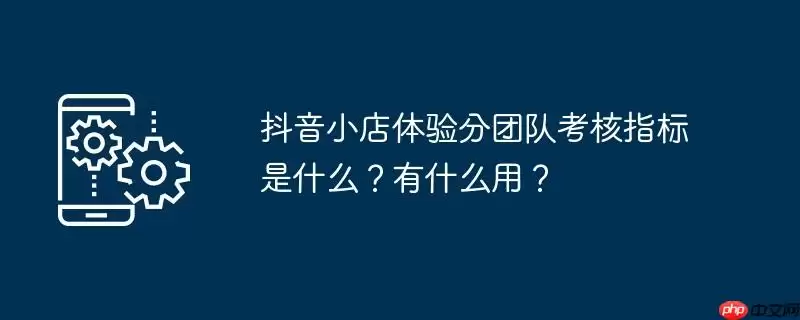 抖音小店体验分团队考核指标是什么？有什么用？
