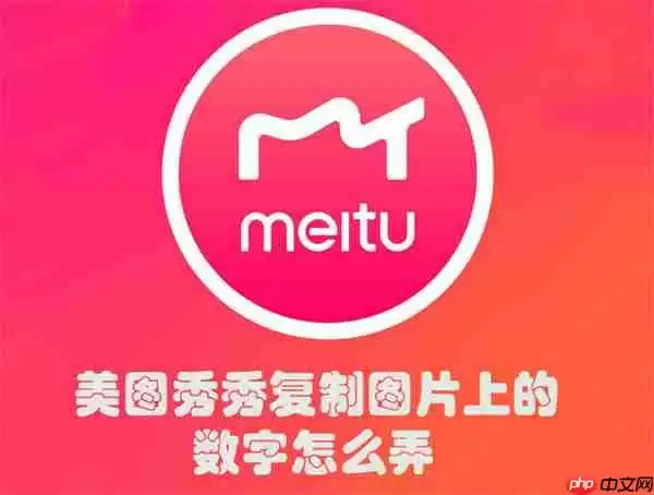 美图秀秀复制图片上的数字怎么弄