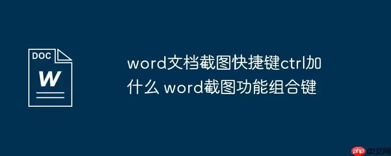 word文档截图快捷键ctrl加什么 word截图功能组合键