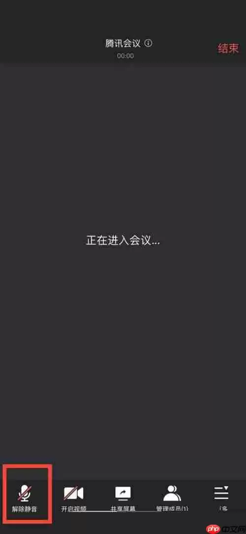 腾讯会议静音怎么解除