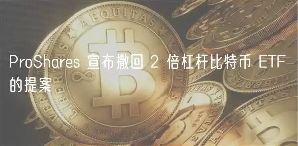 ProShars 宣布撤回 2 倍杠杆比特币 TF 的提案-第1张图片-本站