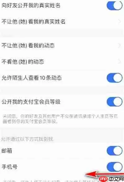 支付宝怎么关闭通过手机号找到我