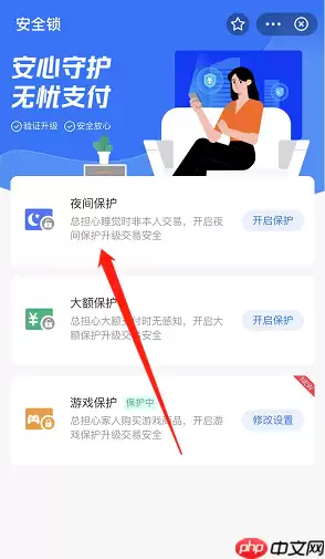 支付宝安全锁夜间保护怎么开启