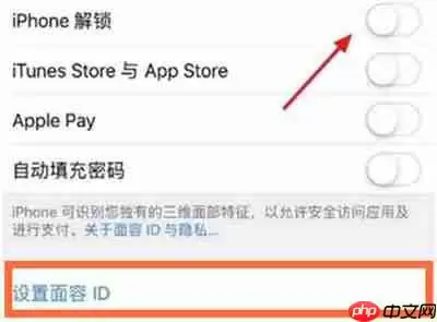 iPhone13怎么开启面容解锁