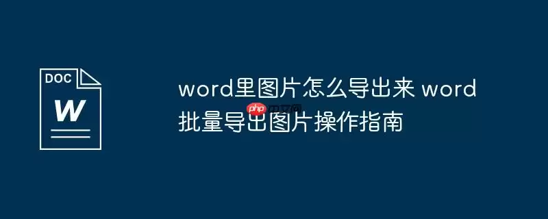 word里图片怎么导出来 word批量导出图片操作指南