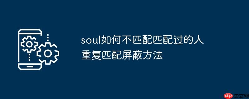 soul如何不匹配匹配过的人 重复匹配屏蔽方法