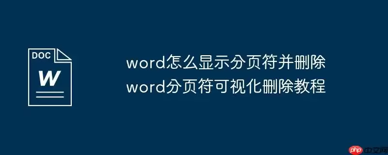 word怎么显示分页符并删除 word分页符可视化删除教程