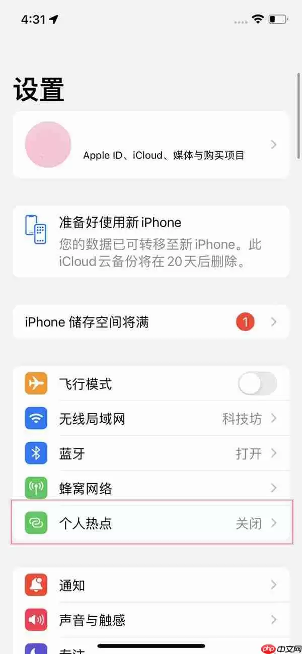 iphone个人热点怎么限制