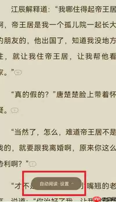 番茄小说自动阅读速度在哪里设置