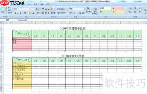 Excel制作个人家庭财务报表指南