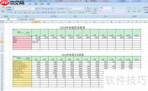 Excel制作个人家庭财务报表指南