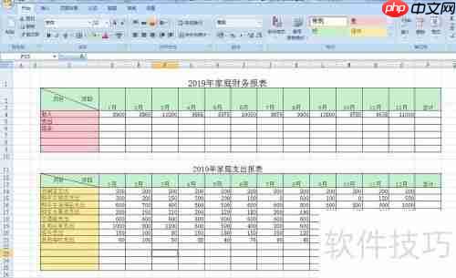 Excel制作个人家庭财务报表指南
