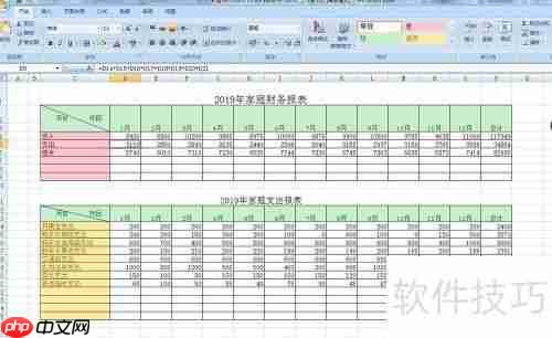 Excel制作个人家庭财务报表指南