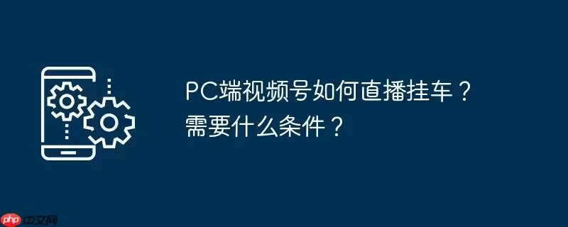 pc端视频号如何直播挂车？需要什么条件？