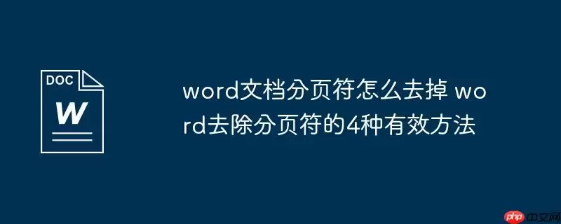 word文档分页符怎么去掉 word去除分页符的4种有效方法