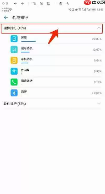 华为手机怎么看耗电排行